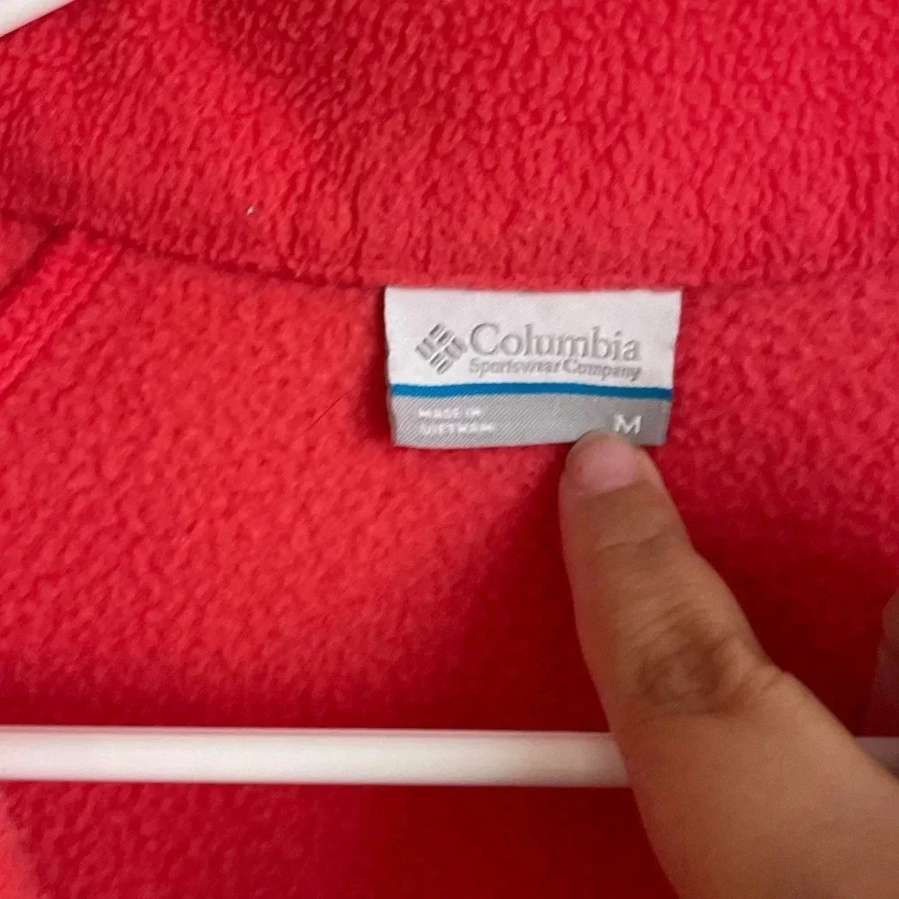 Columbia women’s fleece zip front red coral jacket size M - Picture 5 of 6
